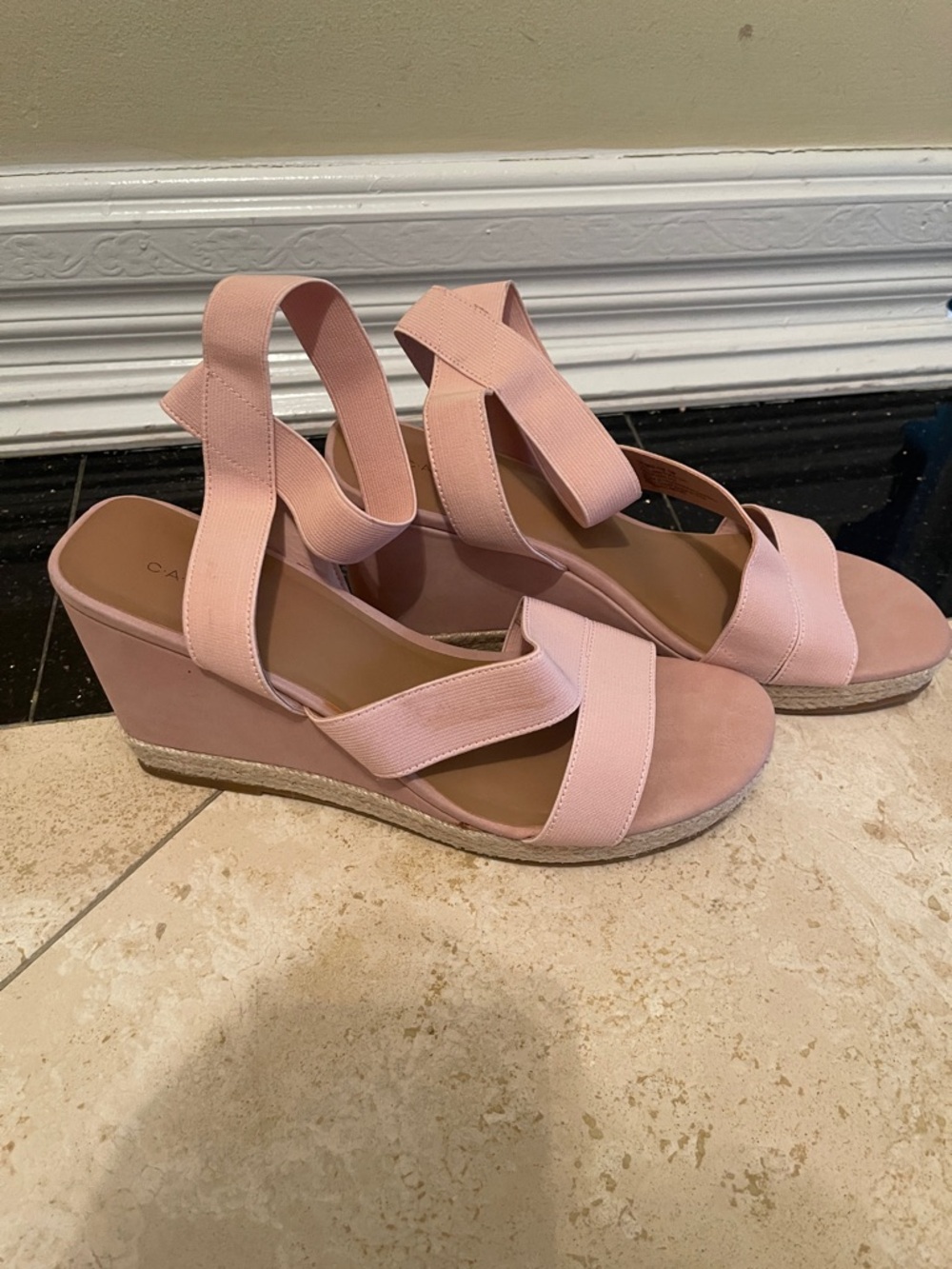 NWOT Caslon wedge sandals with elastic straps